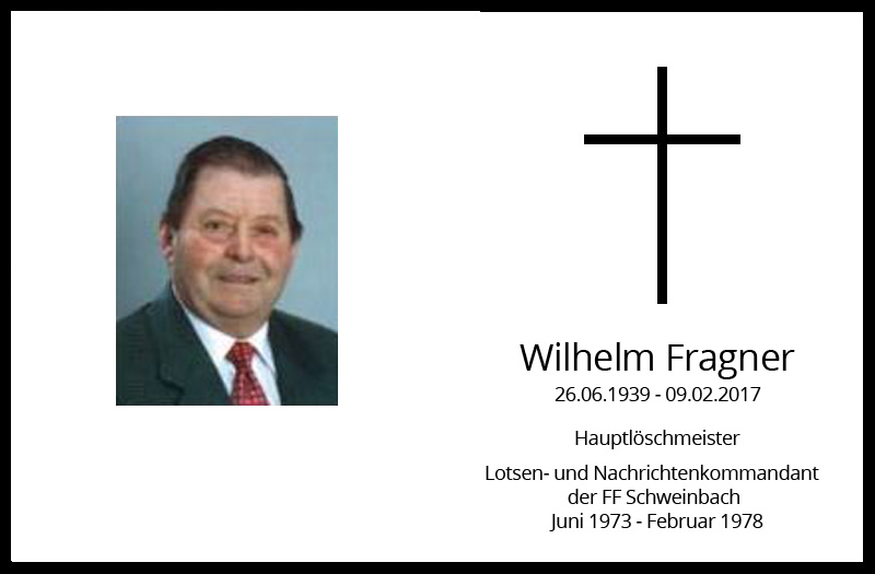 Ableben von Wilhelm Fragner